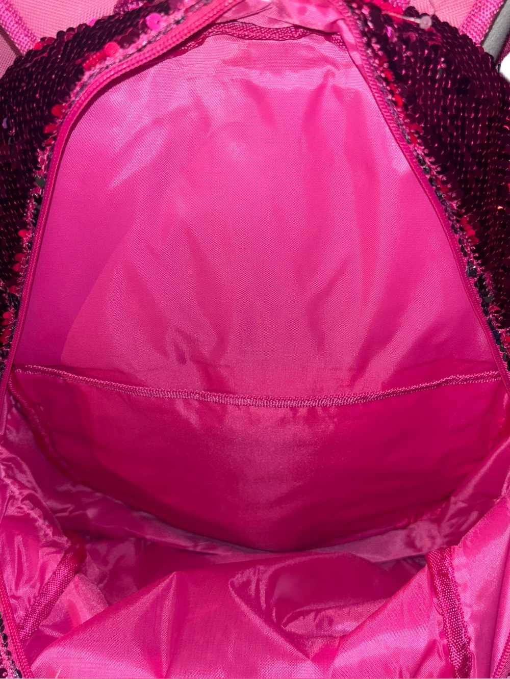 Pink & Silver Two 2 tone Girls Kids Sequin Backpack School Bag - Picture 4 of 7